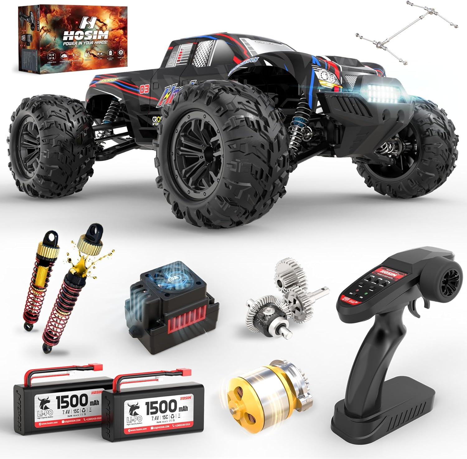 Rc Hobby Grade Monster Truck - Monster Truck RC Brushless 4WD Fuoristrada