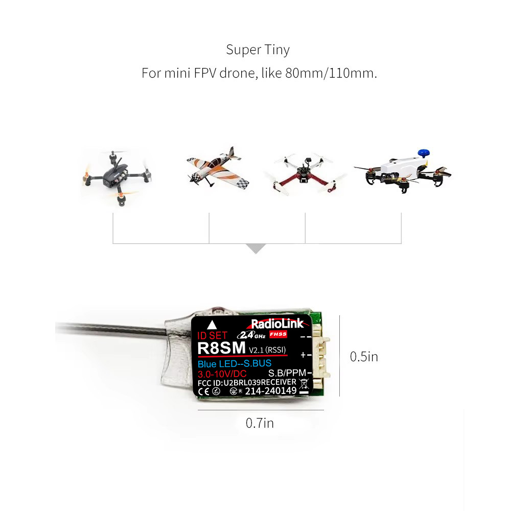 Receiver Sbus 8Ch - RadioLink R8SM Ricevitore RC Super Mini