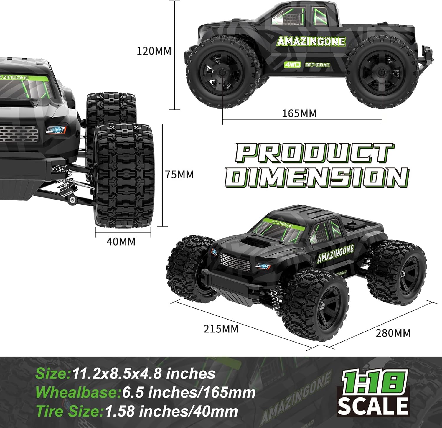 JT18W Auto RC in Scala 1/18 ad - Rc Hobby Grade Monster Truck recensione e prezzo